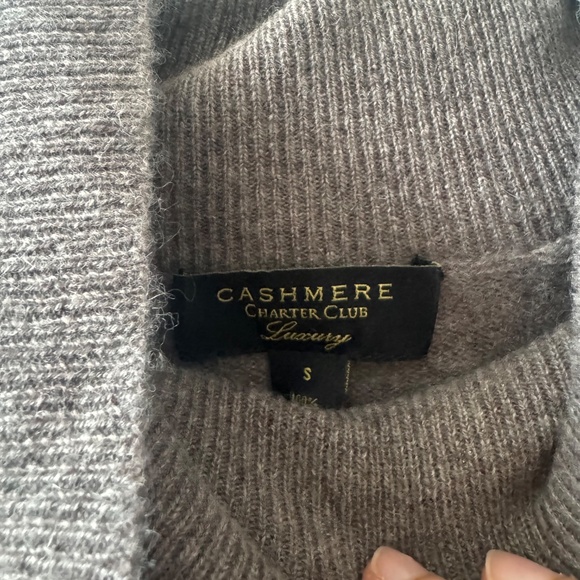 Macy's Cashmere Charter Club | Cashmere Sweater | Taupe - Brown | Size S - Picture 3 of 3